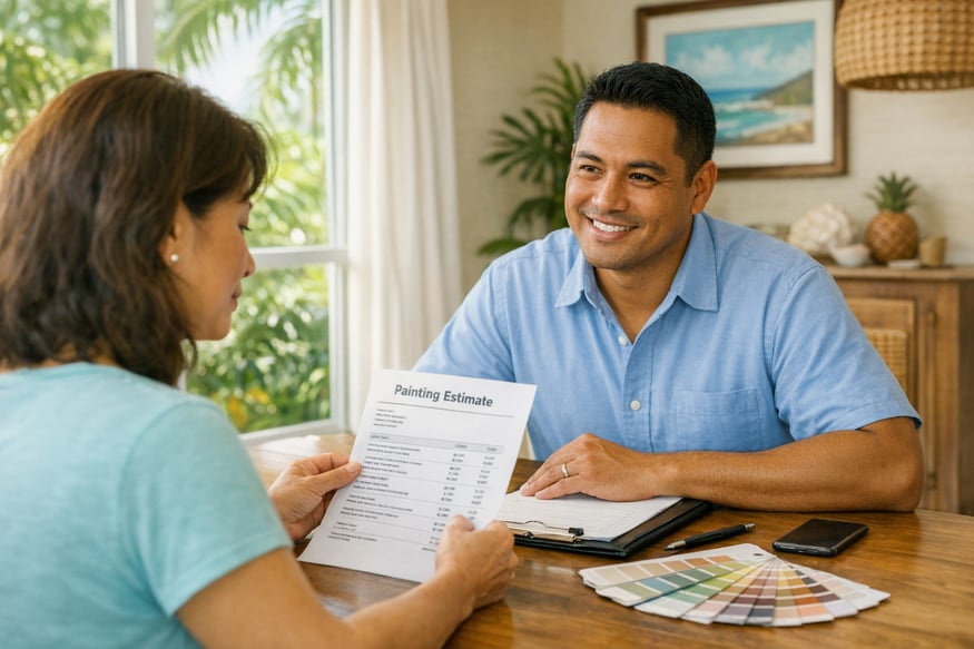 Hawaii Homeowner and Painting Estimator in Bright Dining Room