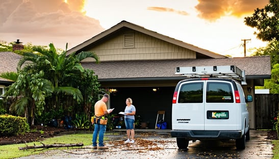 Hawaiian neighborhood featuring a sloped roof, Kapili, free inspection